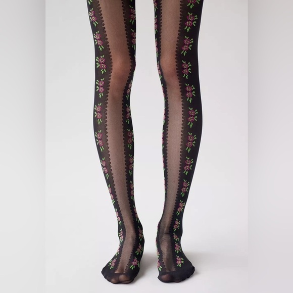 UO Astrid Floral Tight, Black + Red Floral, S/M or M/L, NWT - Picture 3 of 8